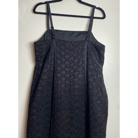 ISABEL TOLEDO DRESS 16 LANE BRYANT BLACK METALLIC DECO SEAMED FISHTAIL - Picture 10 of 12